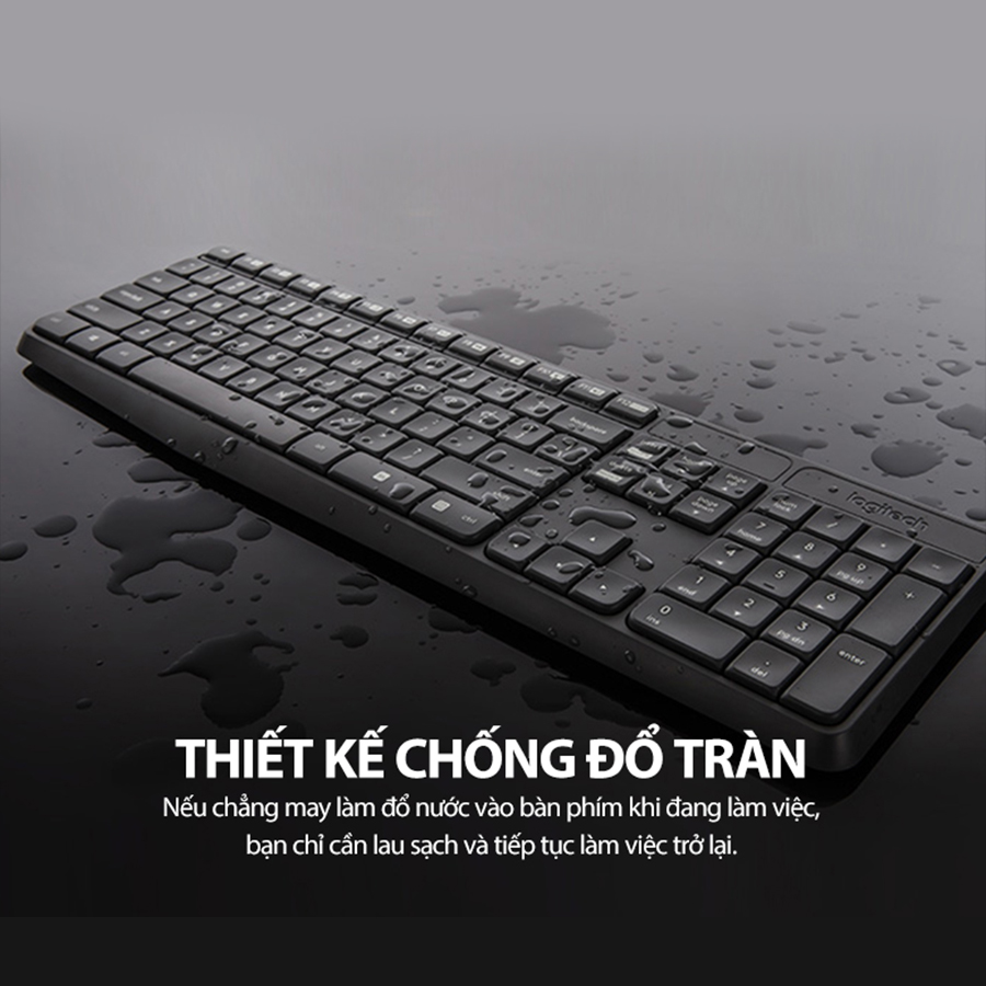 Bộ Bàn Phím Và Chuột Không Dây Logitech MK235 - Hàng chính hãng