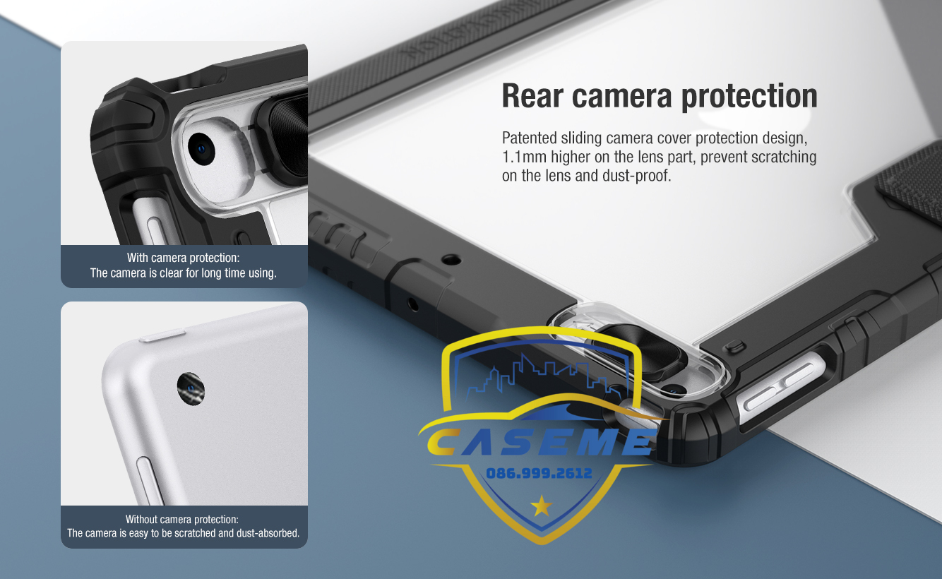 Bao da dành cho iPad Gen 9 10.2 inch 2021 có nắp bảo vệ camera Nillkin Bumper Leather - Hàng chính hãng