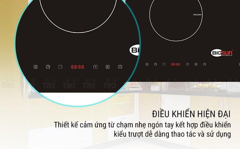 Bếp Âm Đôi Từ - Hồng Ngoại Bigsun BEH-2IF (73cm) - Hàng Chính Hãng