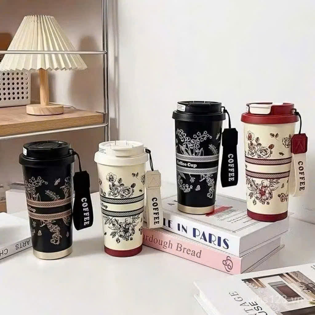 Ly Giữ Nhiệt 500ml Inox 316 Hoa Văn Sang Trọng, Giữ Nhiệt Lâu - HÀNG CHÍNH HÃNG MINIIN