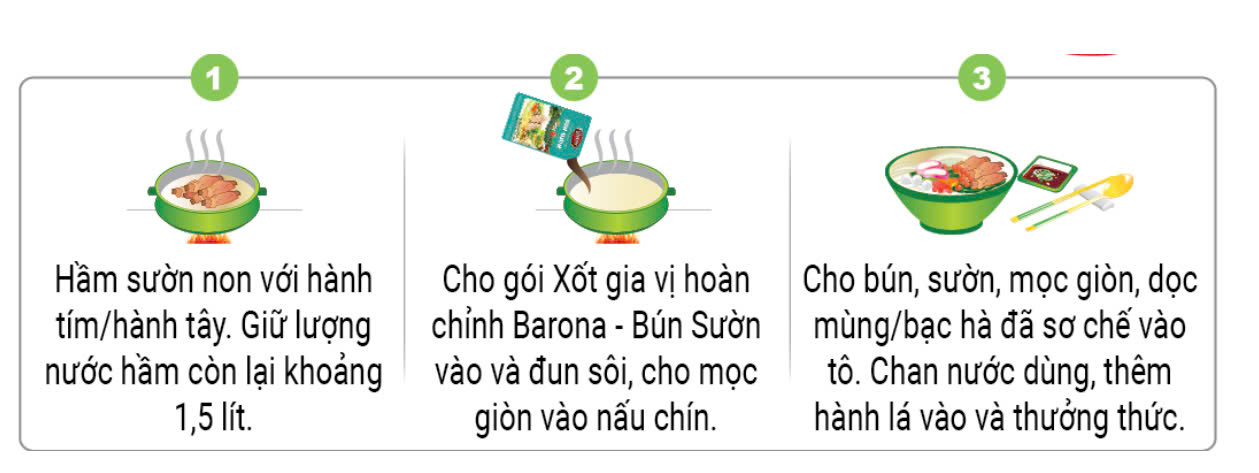  Gia Vị Bún Sườn Barona 110g tươi ngon chuẩn vị không cần nêm nếm
