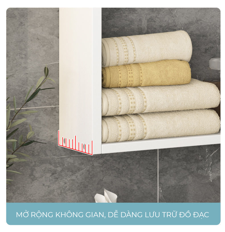 Kệ mỹ phẩm treo tường IGA gỗ mdf phủ melamin chống nước - GP331
