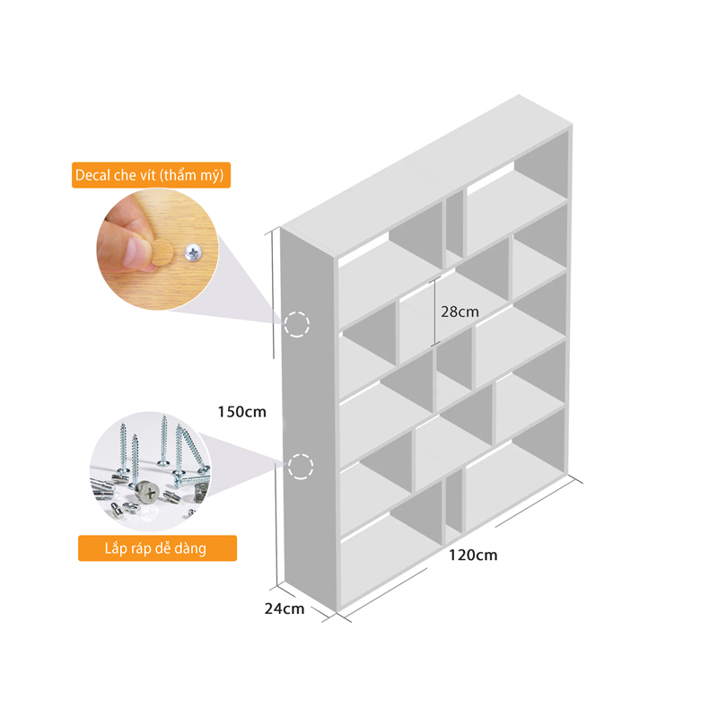 Kệ Sách Để Sàn Hiện Đại Thương Hiệu SIB DECOR (Set 2 kệ)