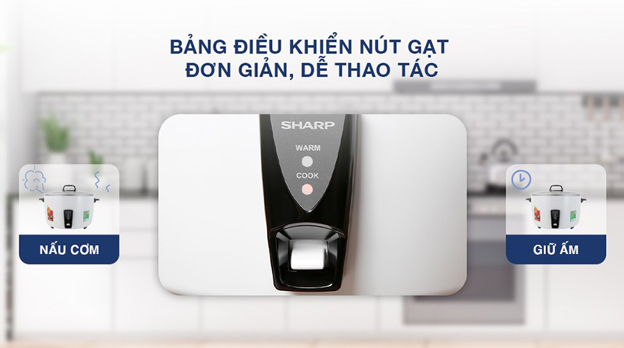 Nồi Cơm Điện Nắp Rời Sharp KSH-D55V (5L) - Trắng - Hàng chính hãng