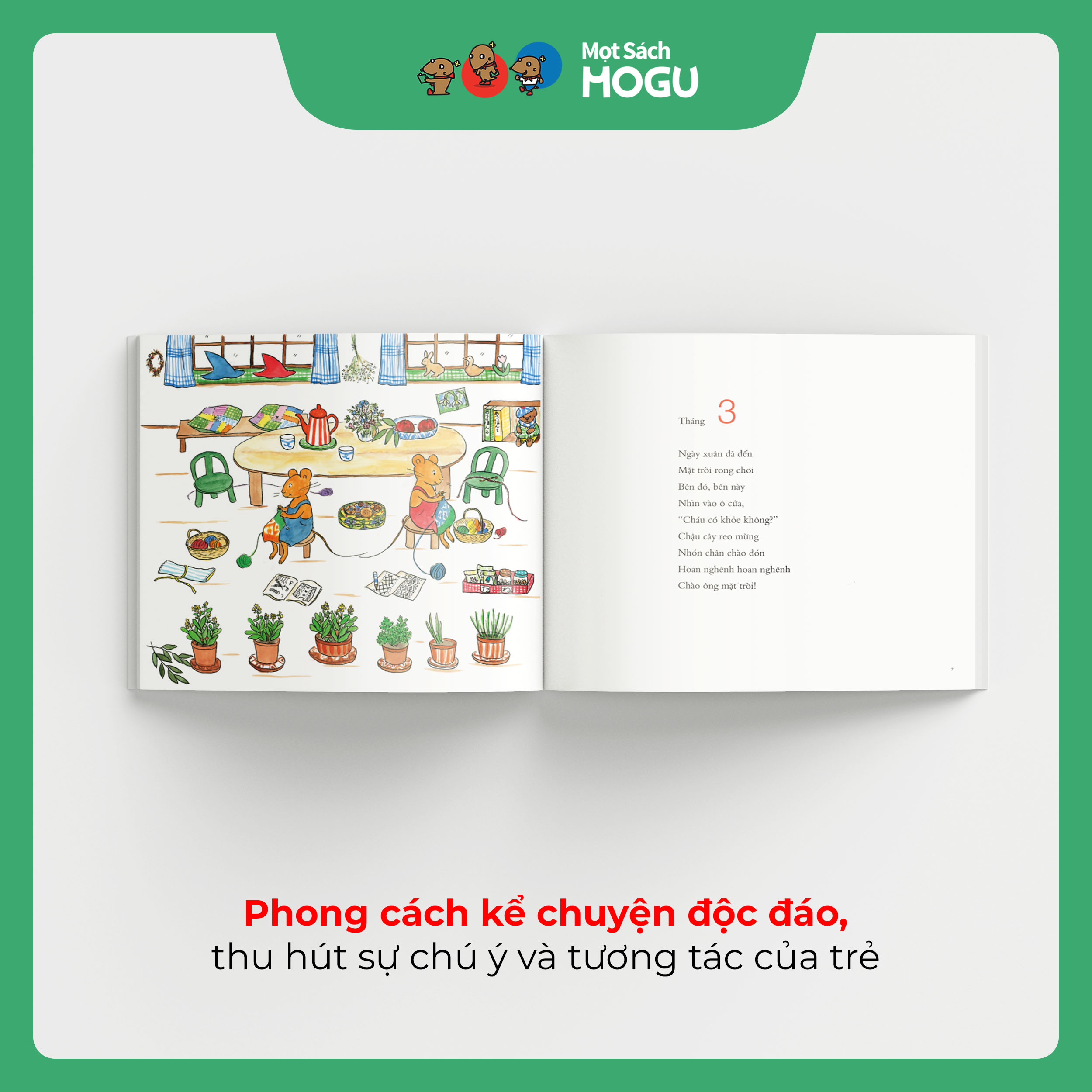 Truyện Ehon bé 3-4-5 tuổi - Bài ca 12 tháng của Gư-ri và Gư-ra