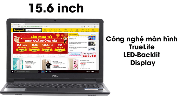 Laptop Dell Inspiron N3567D P63F002 - CORE I3 6006 (15.6inch)-(Black) - Hàng Chính Hãng Laptop Dell Inspiron N3567D P63F002 - CORE I3 6006 (15.6inch)-(Black) - Hàng Chính Hãng