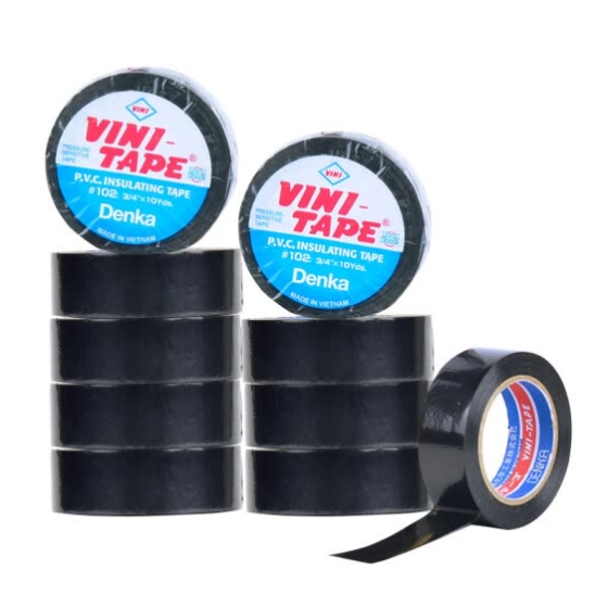 VINI-TAPE Japan imported Vinnie Denka electrical insulation tape 10 rolls (black-102) PVC lead-free electrical tape flame retardant moisture