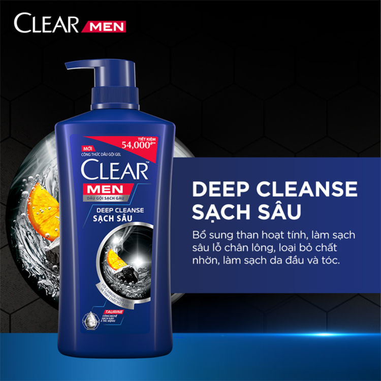 Dầu Gội Sạch Gàu Clear Men Deep Cleanse Sạch Sâu (900g)
