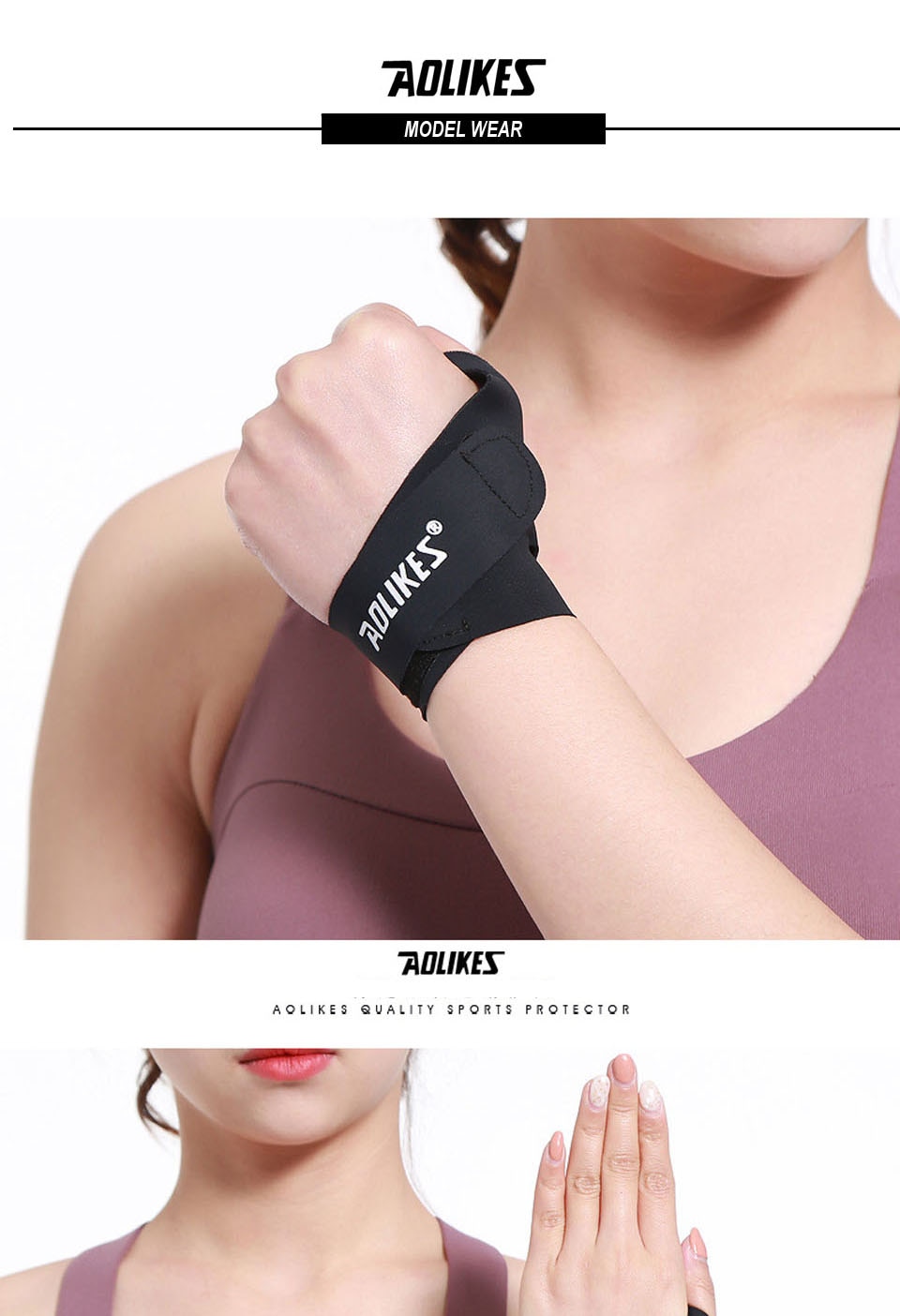 Dây Đeo Nẹp Ống Cổ Tay Hỗ Trợ khớp Khi Bong Gân Wrist Protector AOLIKES YE-1673