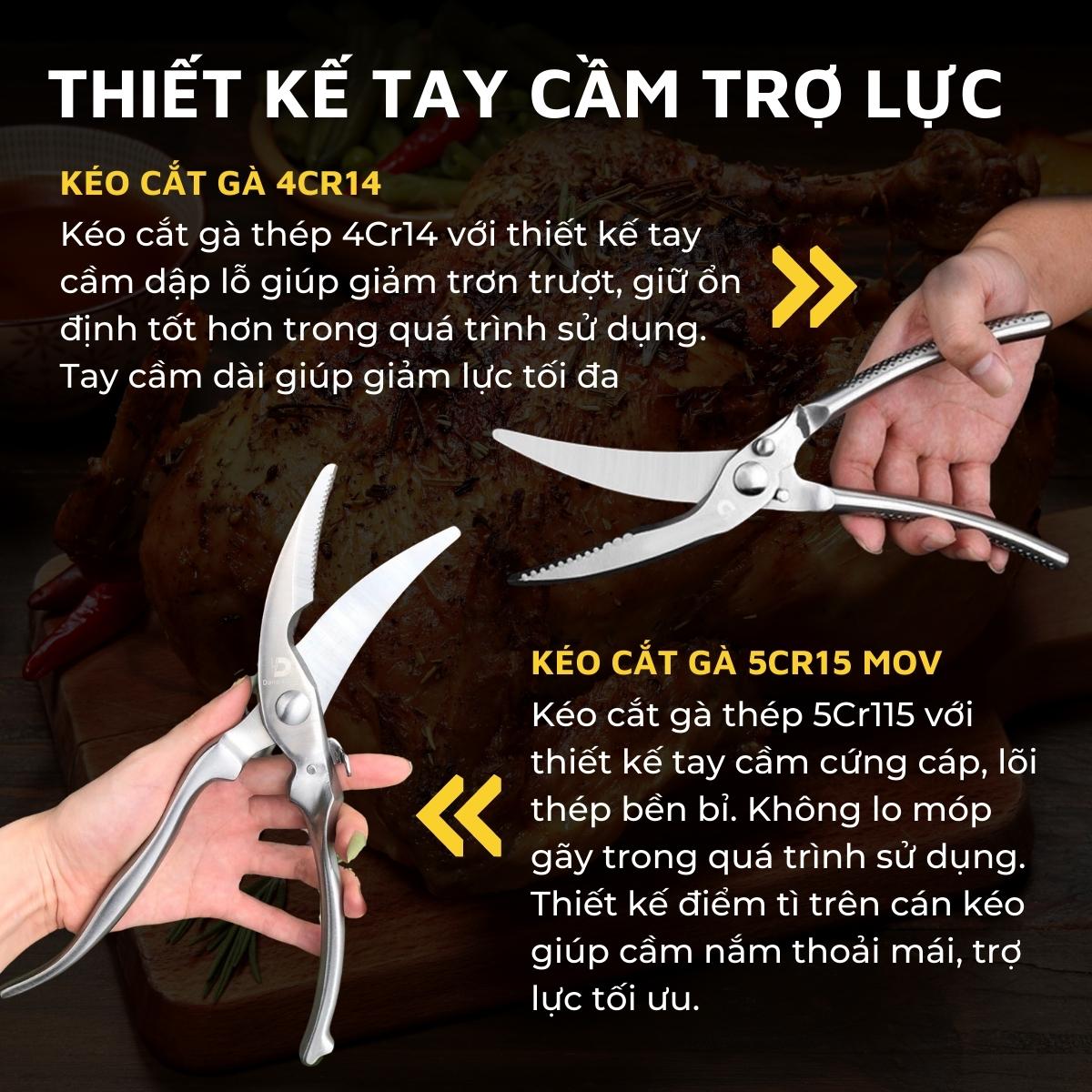 Kéo cắt gà DandiHome thép liền khối cao cấp 2020