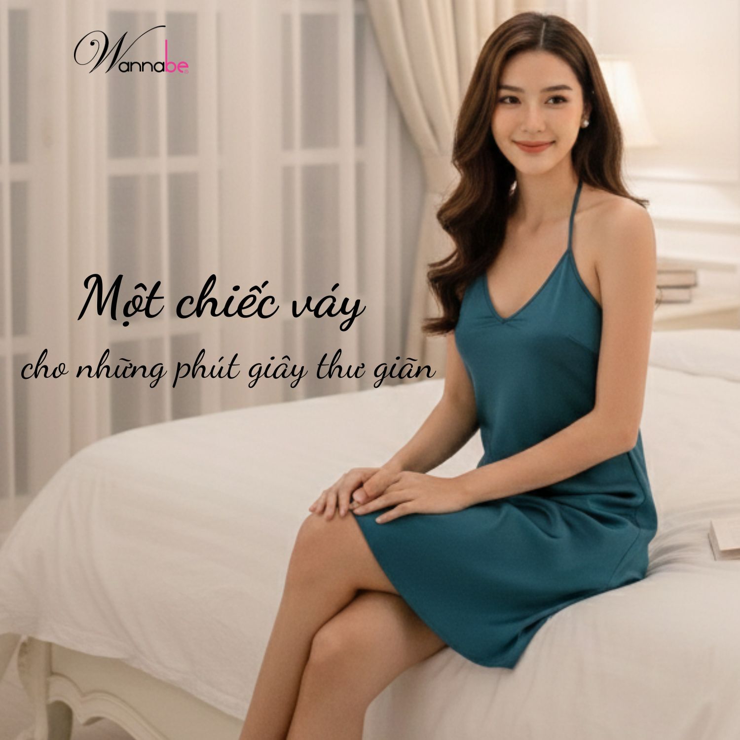 Đầm ngủ lụa WANNABE DN612 váy ngủ tối giản, 2 dây êm dịu thỏai mái, trẻ trung chăm sóc làn da, nâng niu giấc ngủ của bạn