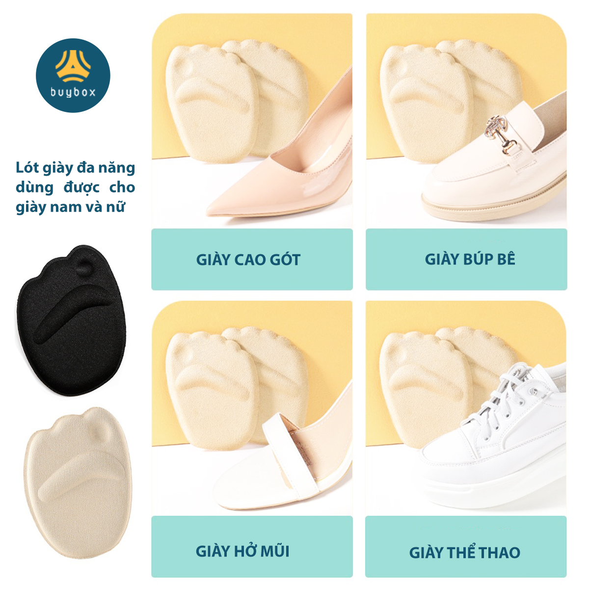 Miếng lót mũi giày đa năng 4D, chống đau ngón chân - buybox - BBPK14 68 | 255