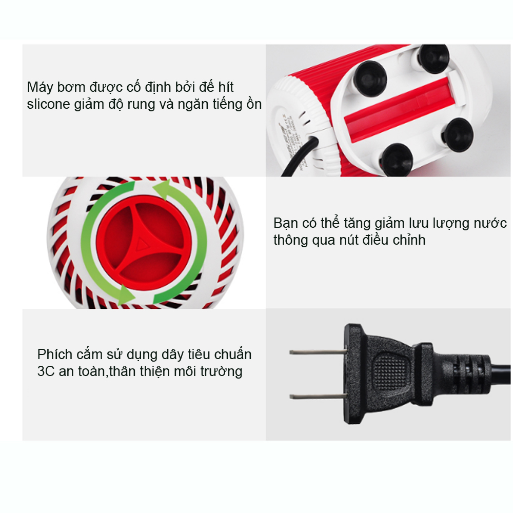 Máy bơm chìm bể cá BY hút cặn đáy bơm hồ koi, quạt điều hòa BAOYU BY102 BY103 30W BY104 40W BY105 50W cao cấp