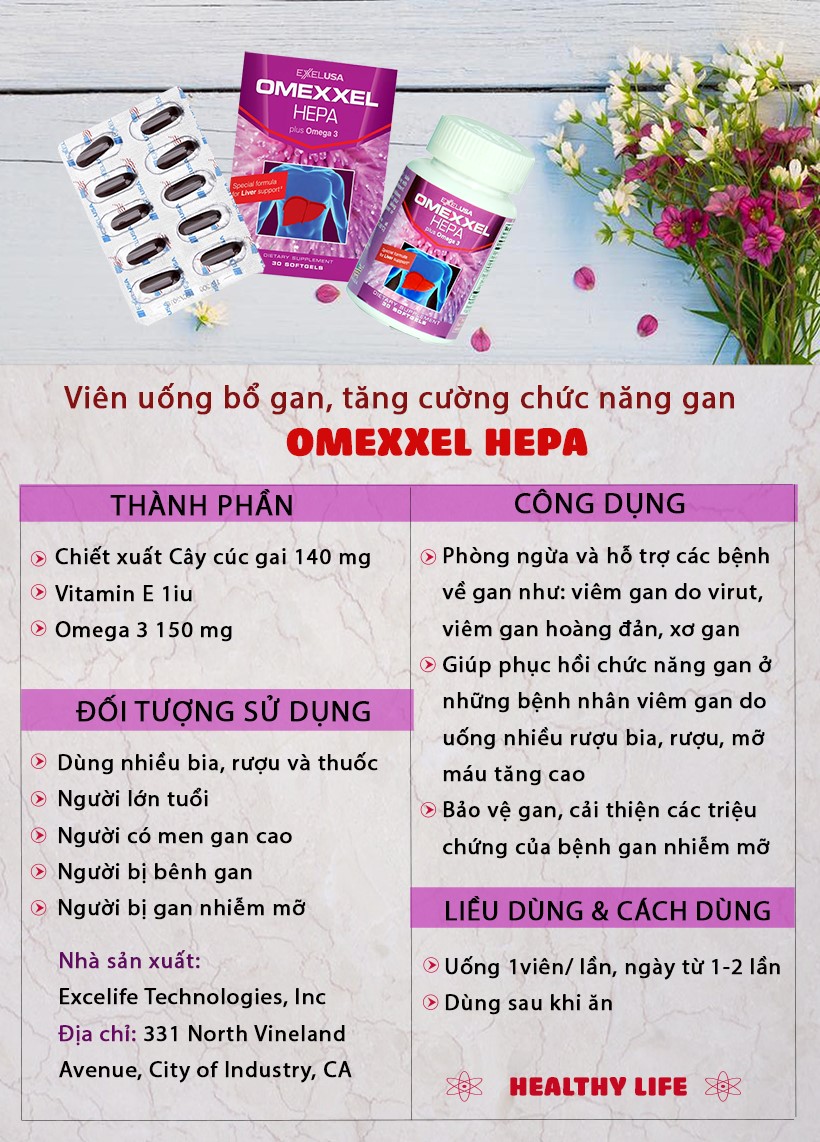 Viên Uống Bổ Gan, Tăng Cường Chức Năng Gan Omexxel Hepa (Lọ 30 Viên) - Chính Hãng Hoa Kỳ