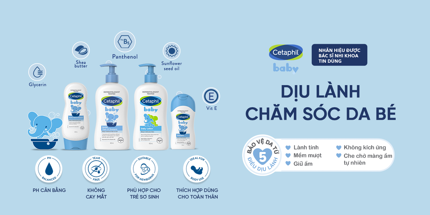 Dầu gội dịu lành cho bé Cetaphil Baby Shampoo 200ml