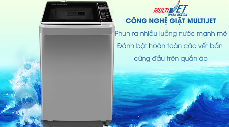 Máy Giặt Cửa Trên Inverter Aqua AQW-D901BT-S (9kg) - Hàng Chính Hãng