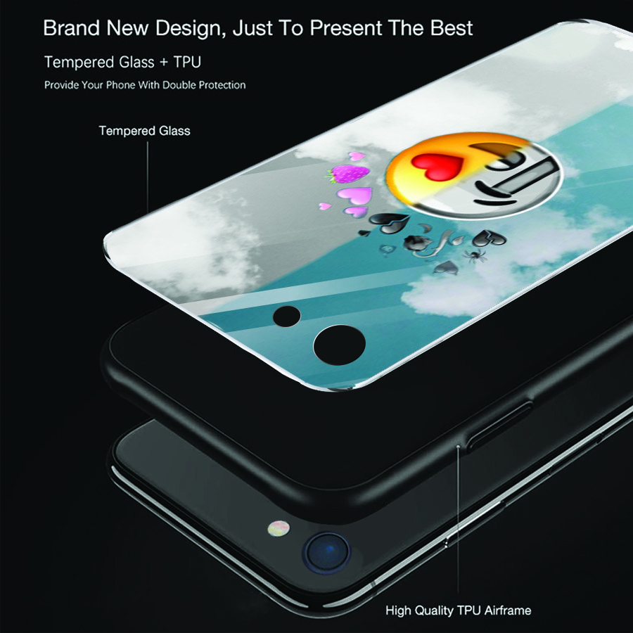 Ốp điện thoại kính cường lực cho máy iPhone 6 Plus/6s Plus - emoji kute MS EMJKT021
