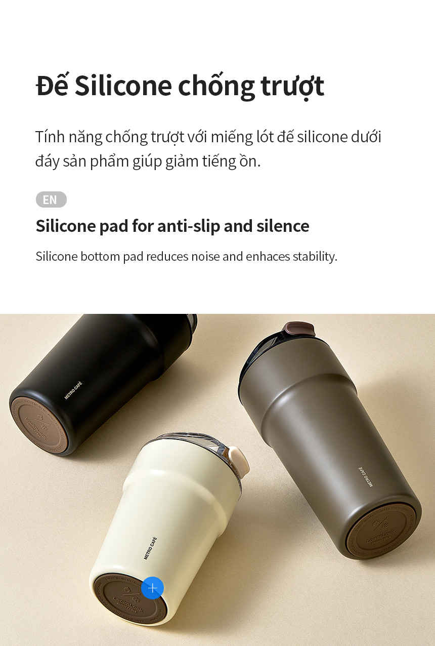 Ly giữ nhiệt 500ml LocknLock LHC4357 Metro Cafe Tumbler, Hàng chính hãng, Thép 304 không gỉ, có dây đeo tay - JoyMall