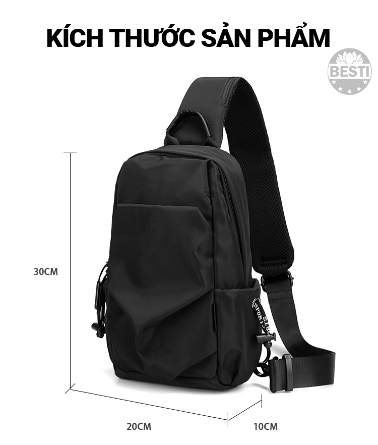 Túi Đeo Chéo Nam Thể Thao Chống Nước, Chống Xước, Chống Bám Bụi,chất Liệu Vải Oxford Thiết Kế Thông Minh, Phong Cách Hiện Đại Thời Trang Cao Cấp Besti Y03- Hàng Chính Hãng