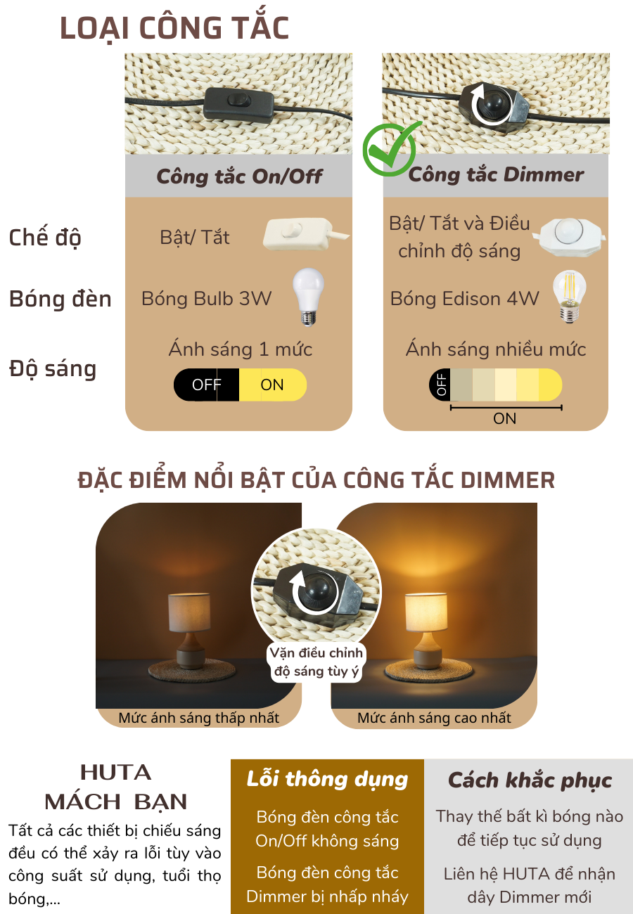 Đèn Ngủ Để Bàn Gốm Sứ Cao Cấp HUTA S14 Vân Màu Gỗ Độc Đáo Sang Trọng, Decor Trang Trí Phòng Ngủ, Khách Sạn, Đọc Sách Đầu Giường, Điều Chỉnh Độ Sáng, Ánh Sáng Vàng