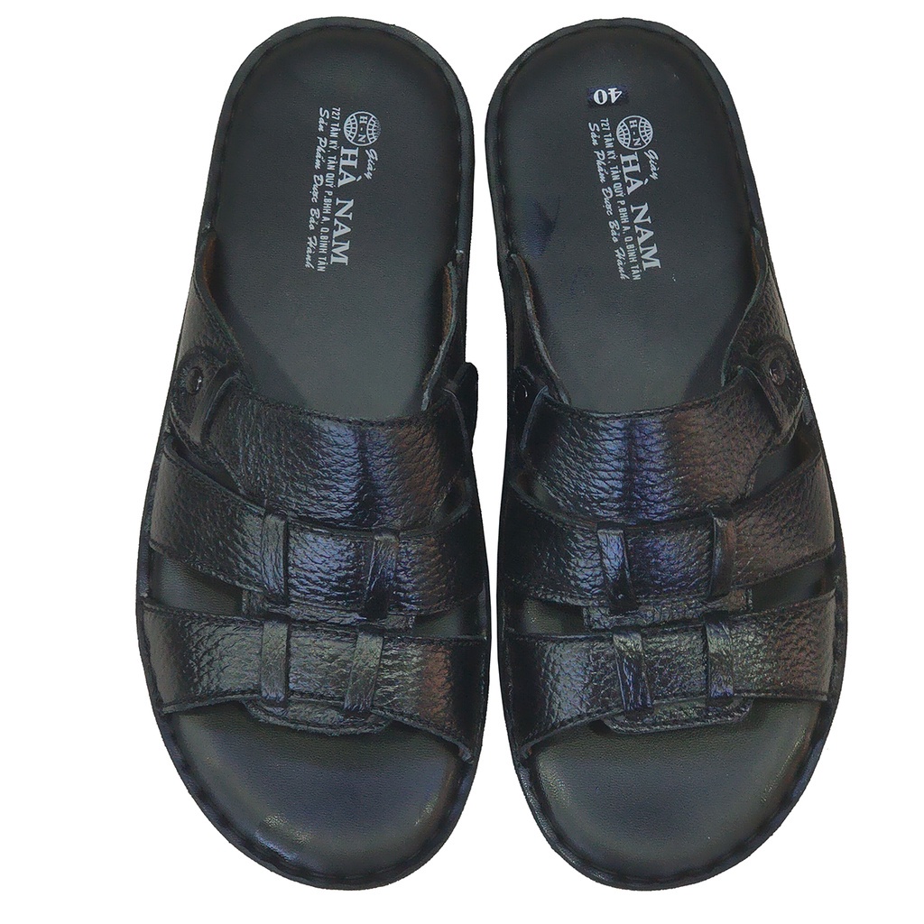 Dép Nam Quai Ngang TiTi ĐÔ Da Bò Thật Cao Cấp DNA2119