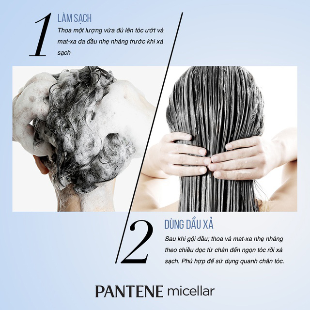 Bộ Đôi Pantene Micellar Hương Tảo Biển (Dầu Gội 530ml + Kem Xả 530ml)