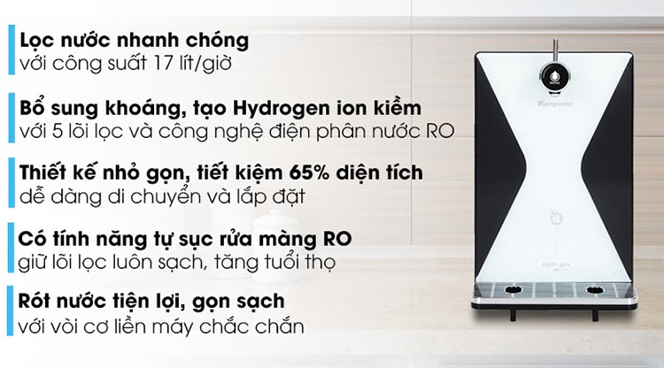 Máy lọc nước Hydrogen ion kiềm Kangaroo KG100MED LUX Series - Hàng chính hãng