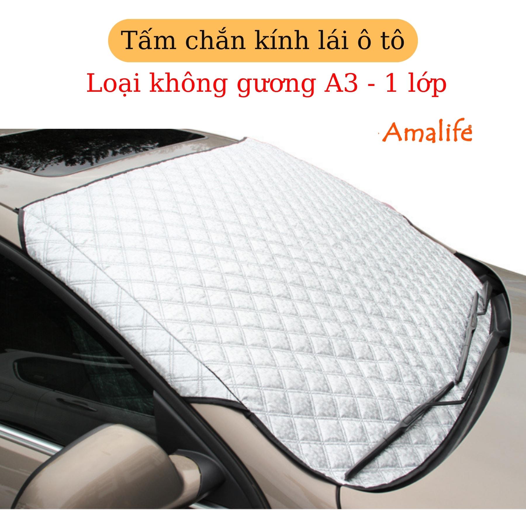 Tấm Chắn Nắng, Chống Nóng Ngoài Kính Lái Ô Tô 3 Lớp, Tráng Bạc Cỡ Lớn 118cm x 148cm, Có Trùm Gương - Hàng chính hãng