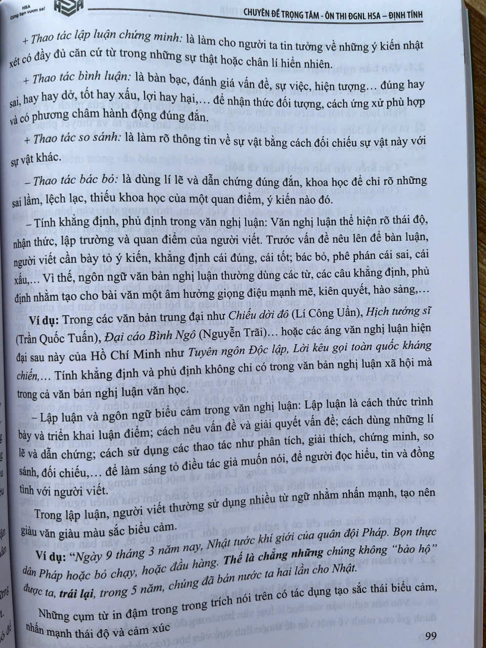 Sách - Chuyên đề trọng tâm ôn thi đánh giá năng lực HSA phần định tính