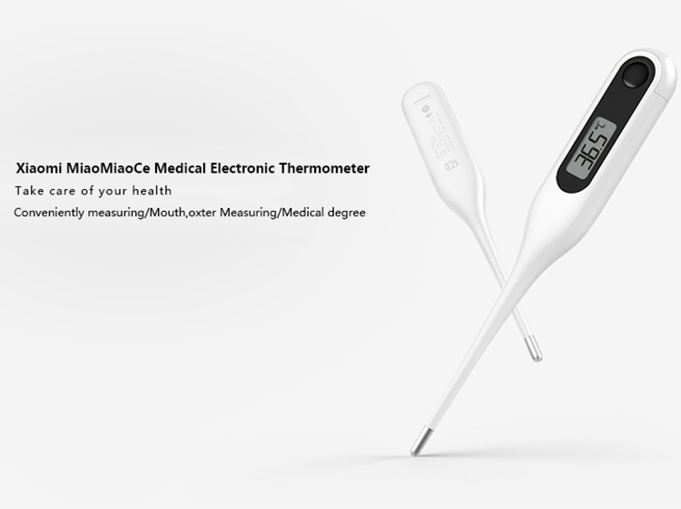 Original Xiaomi MiaoMiaoCe Medical Electronic Thermometer Portable Mouth Oxter Intelligent LCD Screen No Mercury Healthy White