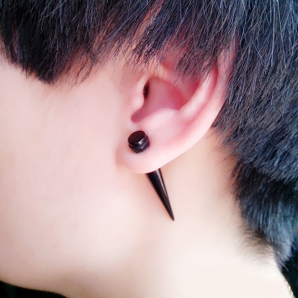 Bông tai đinh dài 6mm BT02 (Màu Đen) - 2 chiếc