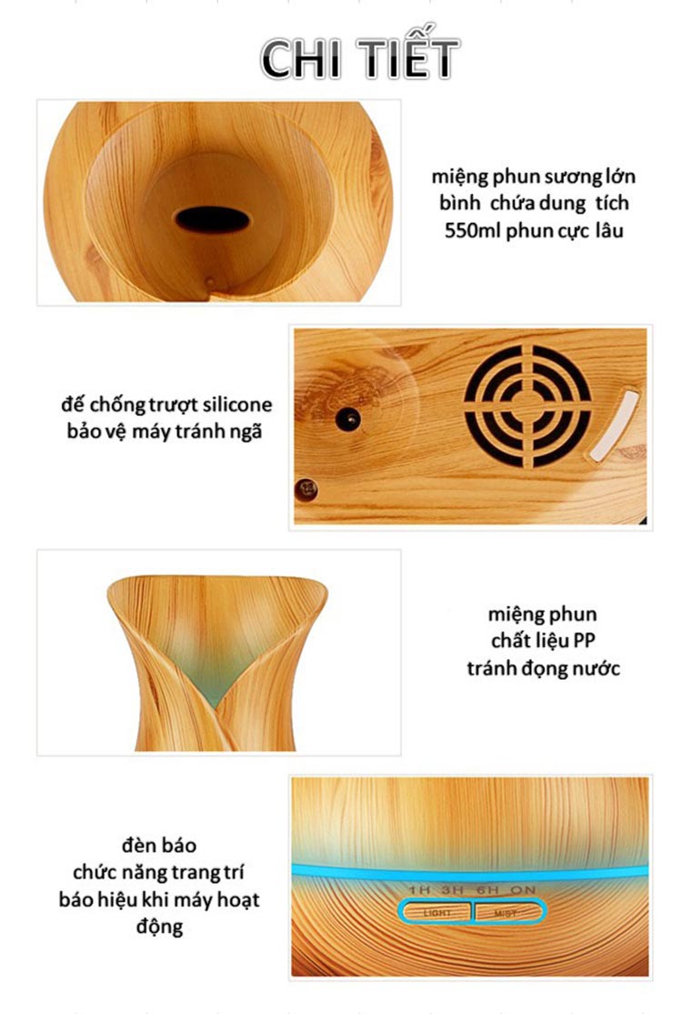 Combo Máy Khuếch Tán Tinh Dầu Bình Hoa Màu Vàng Fx2021 + Tinh Dầu Sả Chanh Lgn0272 (10ml)