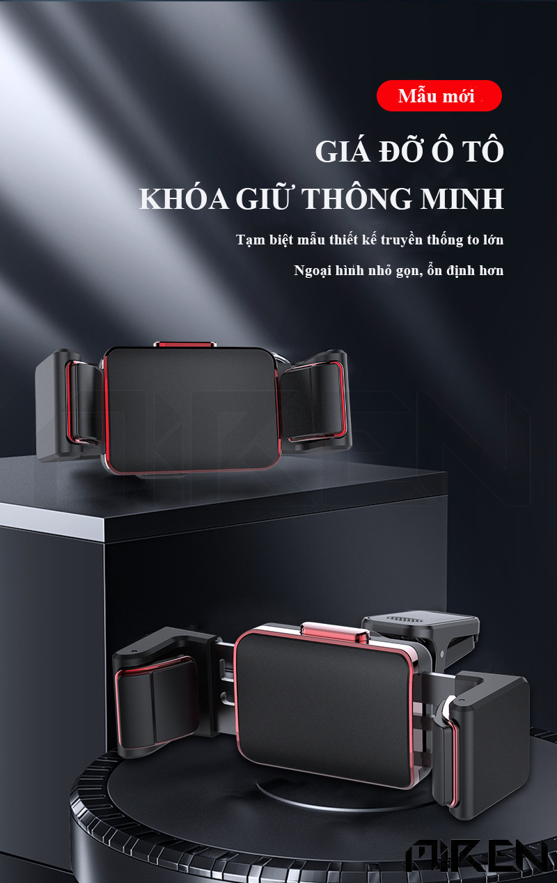 Giá Đỡ Điện Thoại Ô Tô Xe Hơi Gắn Trên Cánh Quạt Điều Hòa - Khóa Thông Minh - Xoay 360 Độ - Tiện Lợi - Hàng Chính Hãng 