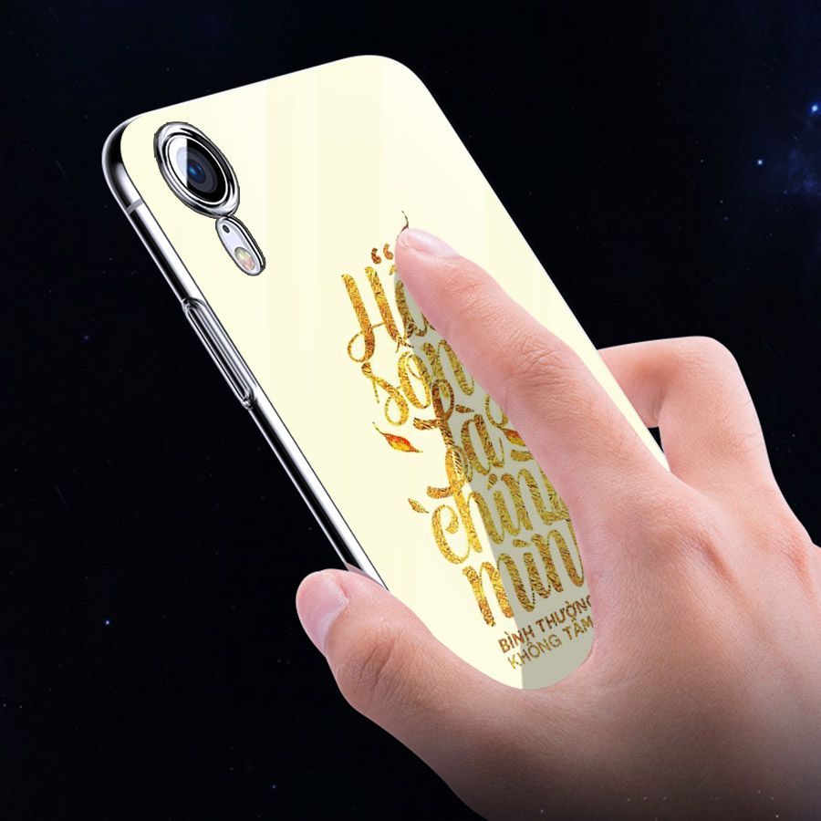 Ốp điện thoại kính cường lực cho máy iPhone XR - châm ngôn sống MS CNGON012