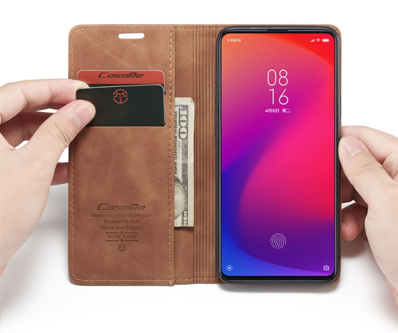 bao da bò thật dạng ví dành cho xiaomi redmi mi 9t hàng chính hãng caseme 13