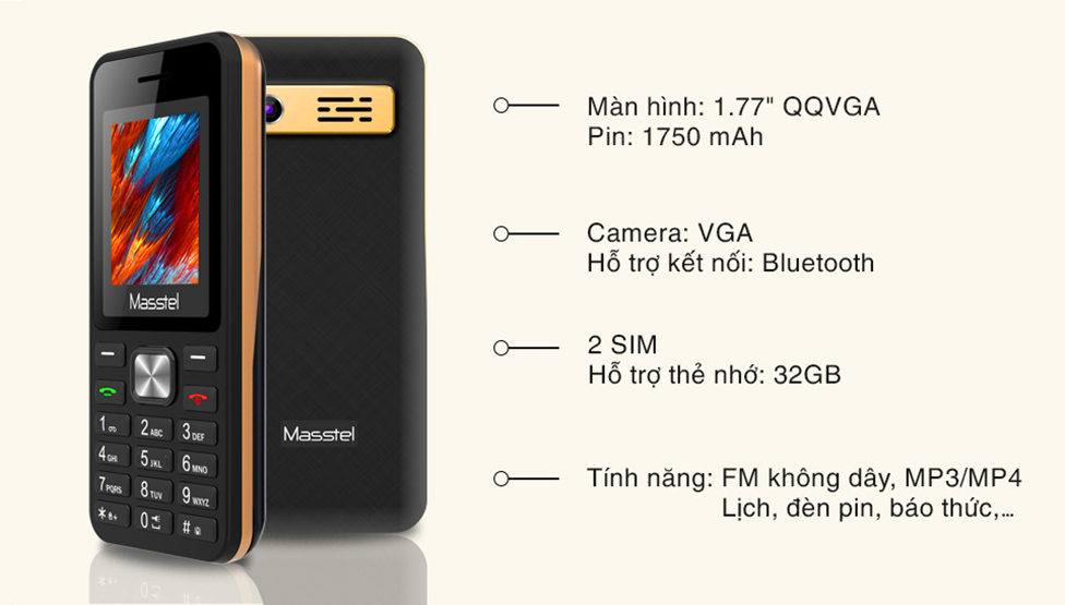 Điện Thoại Masstel A112 - Hàng Chính Hãng