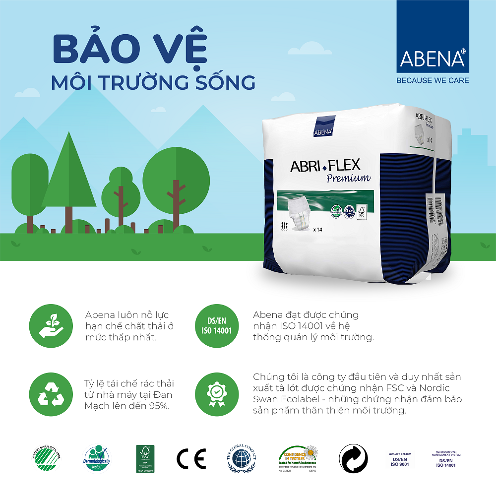 [thấm hút 1.4 lít] tã quần người lớn abena abri flex premium l1 (14 miếng) - nhập khẩu đan mạch 2