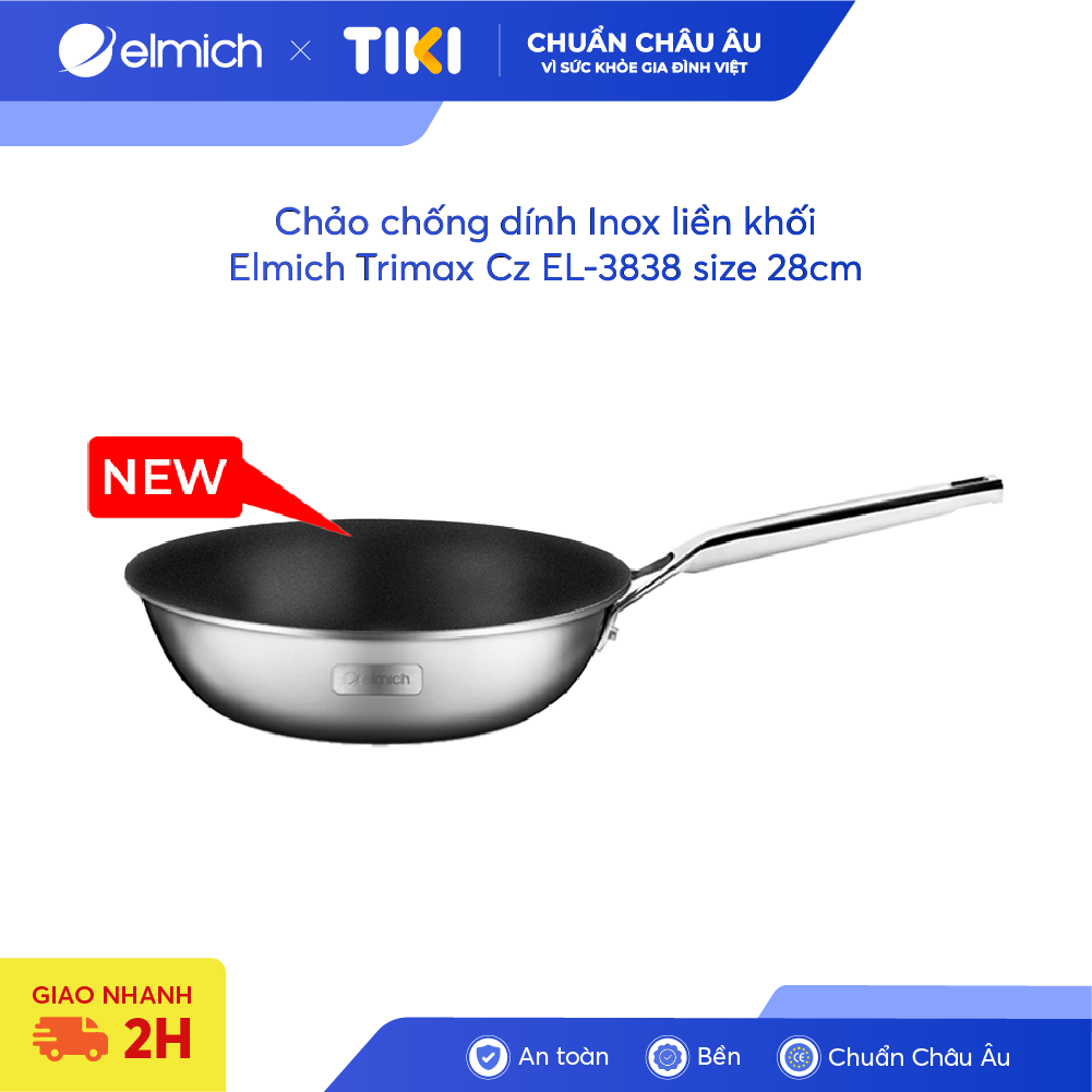 Chảo chống dính Inox liền khối Elmich Trimax Cz EL-3838 size 28cm
