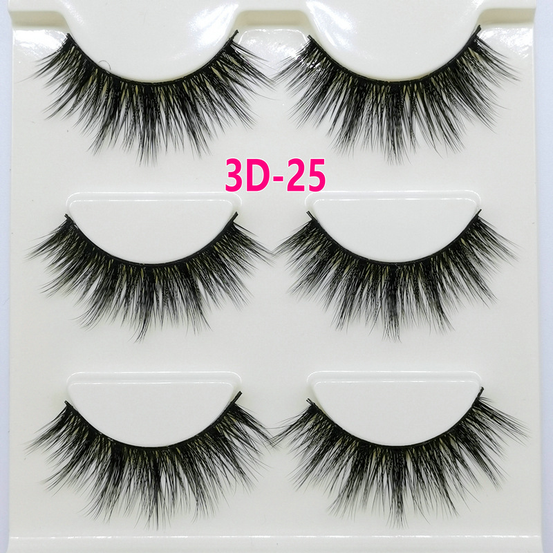 Lông mi giả lông chồn 3 Fashion Eyelashes 3 Faux-Cils 3D 1 bộ 3 cặp