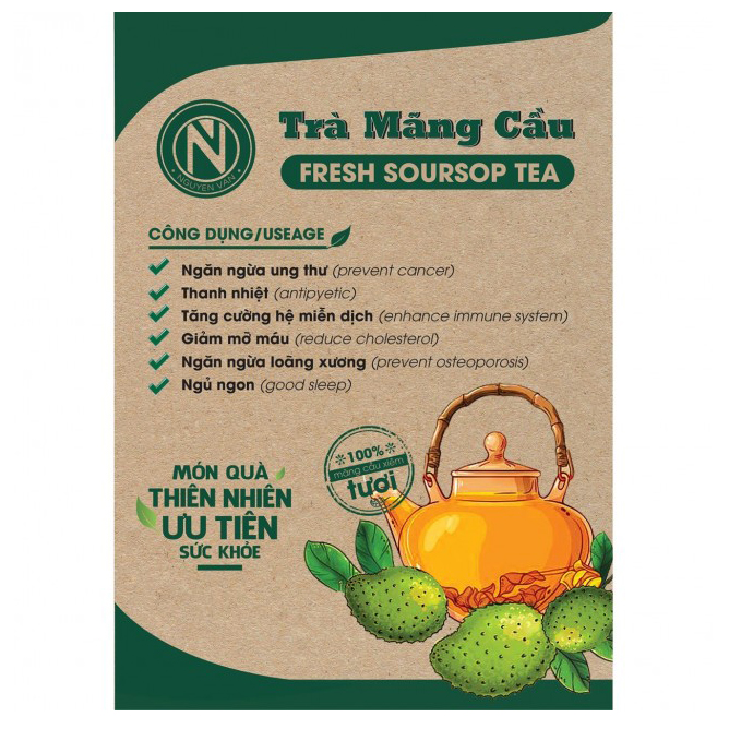 Thực Phẩm Chức Năng Trà Mãng Cầu Giảm Cân, Mỡ Máu, Ngừa Ung Thư (Túi 100g)
