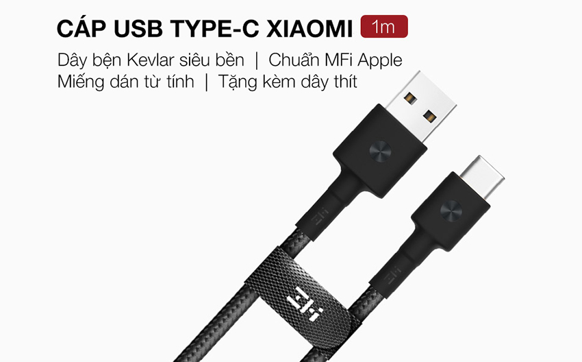Cáp USB Type-C Xiaomi (Đen)