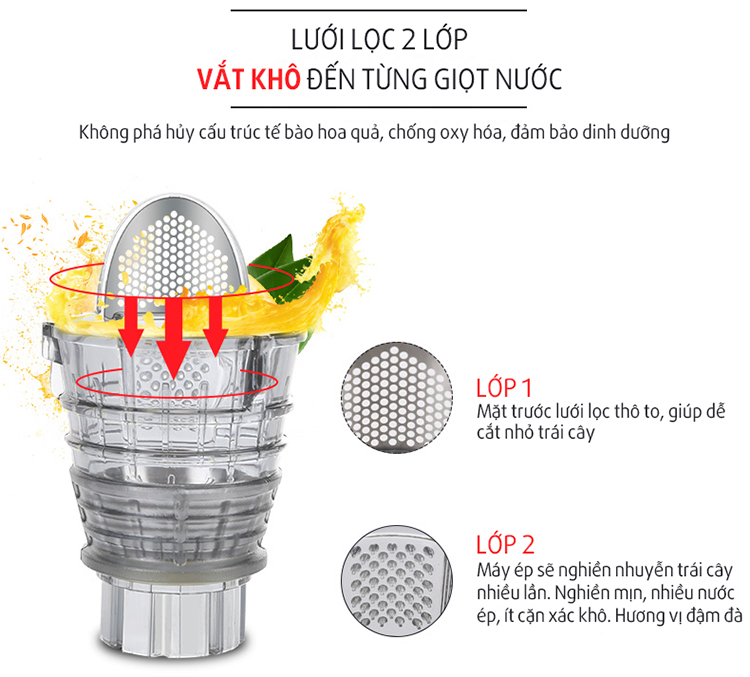 Máy Ép Chậm Joyoung JYZ-E25 (150W) - Hàng Chính Hãng