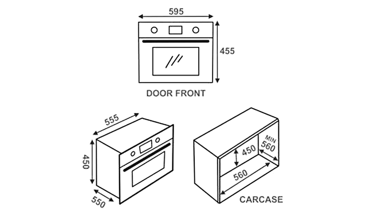 Lò Vi Sóng Kết Hợp Nướng Âm Elica EPBI COMBO OVEN TRIM (44L) - Hàng Chính Hãng