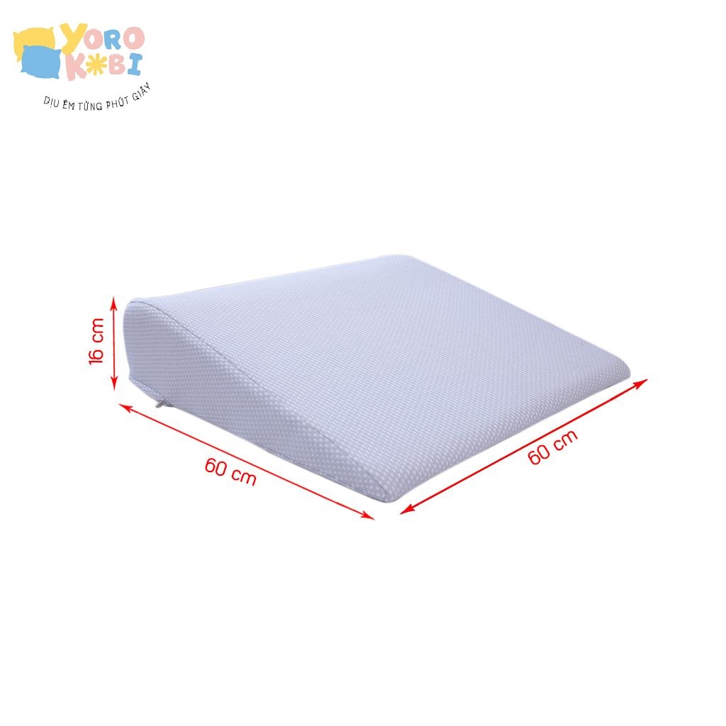 GỐI TRÀO NGƯỢC DẠ DÀY NGƯỜI LỚN YOROKOBI CẢI TIẾN CHỐNG TRƯỢT, KÍCH THƯỚC 60X60X16CM (Bo tròn), HỖ TRỢ TRÀO NGƯỢC ACID, Ợ CHUA, THOÁI HÓA CỘT SỐNG CỔ, HÀNG THƯƠNG HIỆU 9