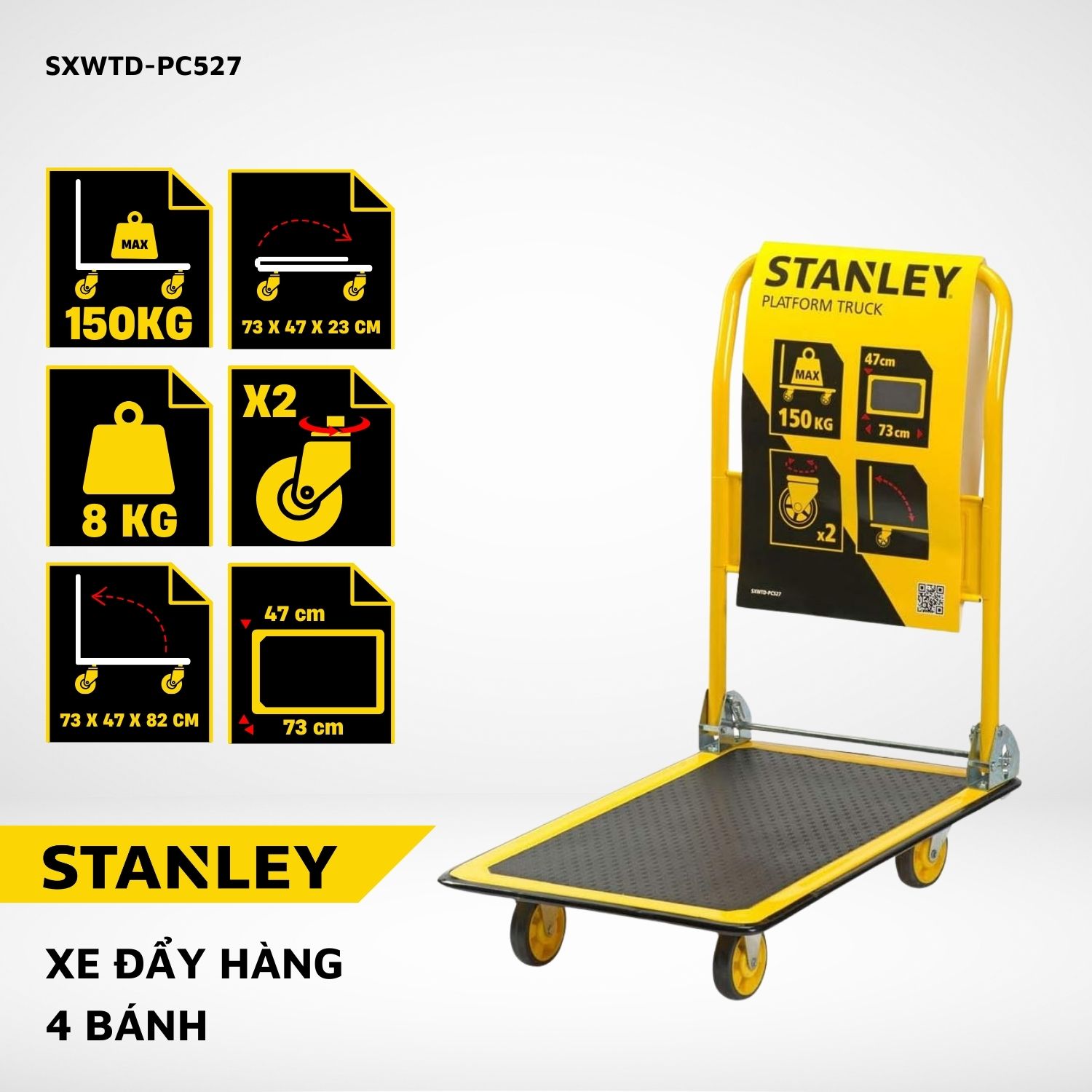 xe đẩy hàng 4 bánh Stanley PC527