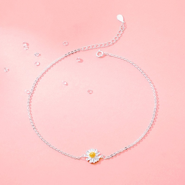 Lắc tay nữ thời trang LT86 xinh xắn hình hoa cúc S925