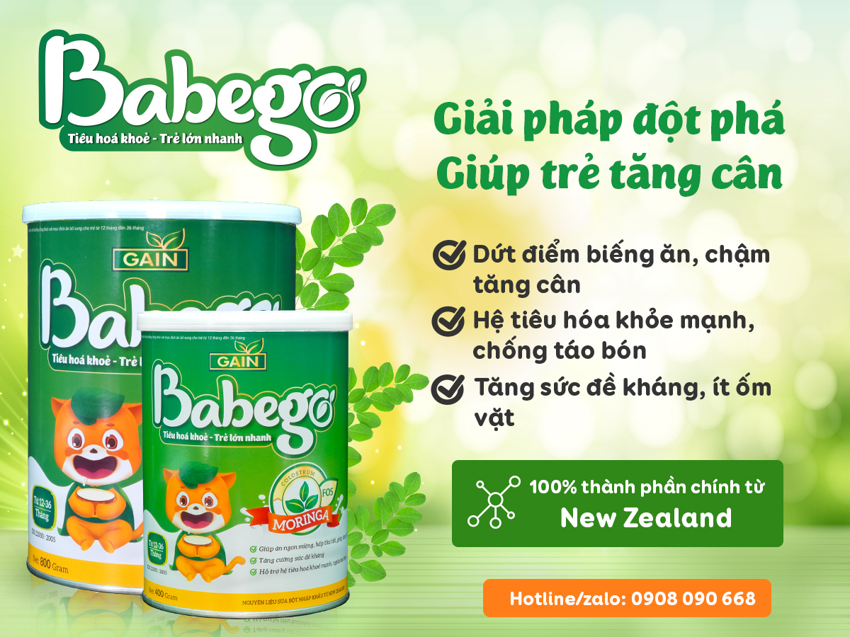 SỮA BỘT BABEGO TIÊU HOÁ KHOẺ, TRẺ LỚN NHANH 800G DÀNH CHO BÉ TỪ 12-36 THÁNG 2