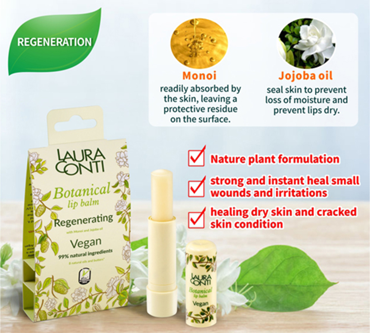 Botanical Lip Balm Vegan- REGENERATION monoi and jojoba oil