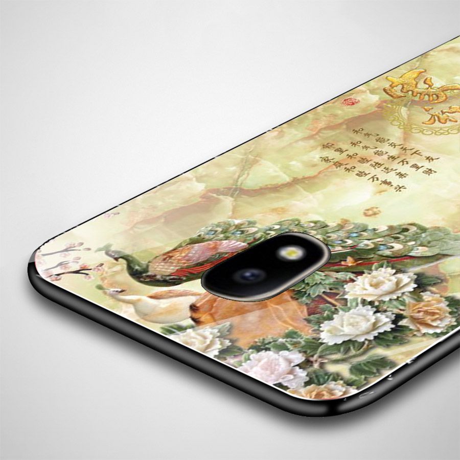 Ốp kính cường lực cho điện thoại Samsung Galaxy J7 - chim công phượng MS CPHUONG096