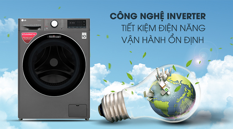 Máy Giặt Cửa Trước Inverter LG FV1450S2B (10.5kg) - Hàng Chính Hãng (Chỉ Giao Tại Hồ Chí Minh)